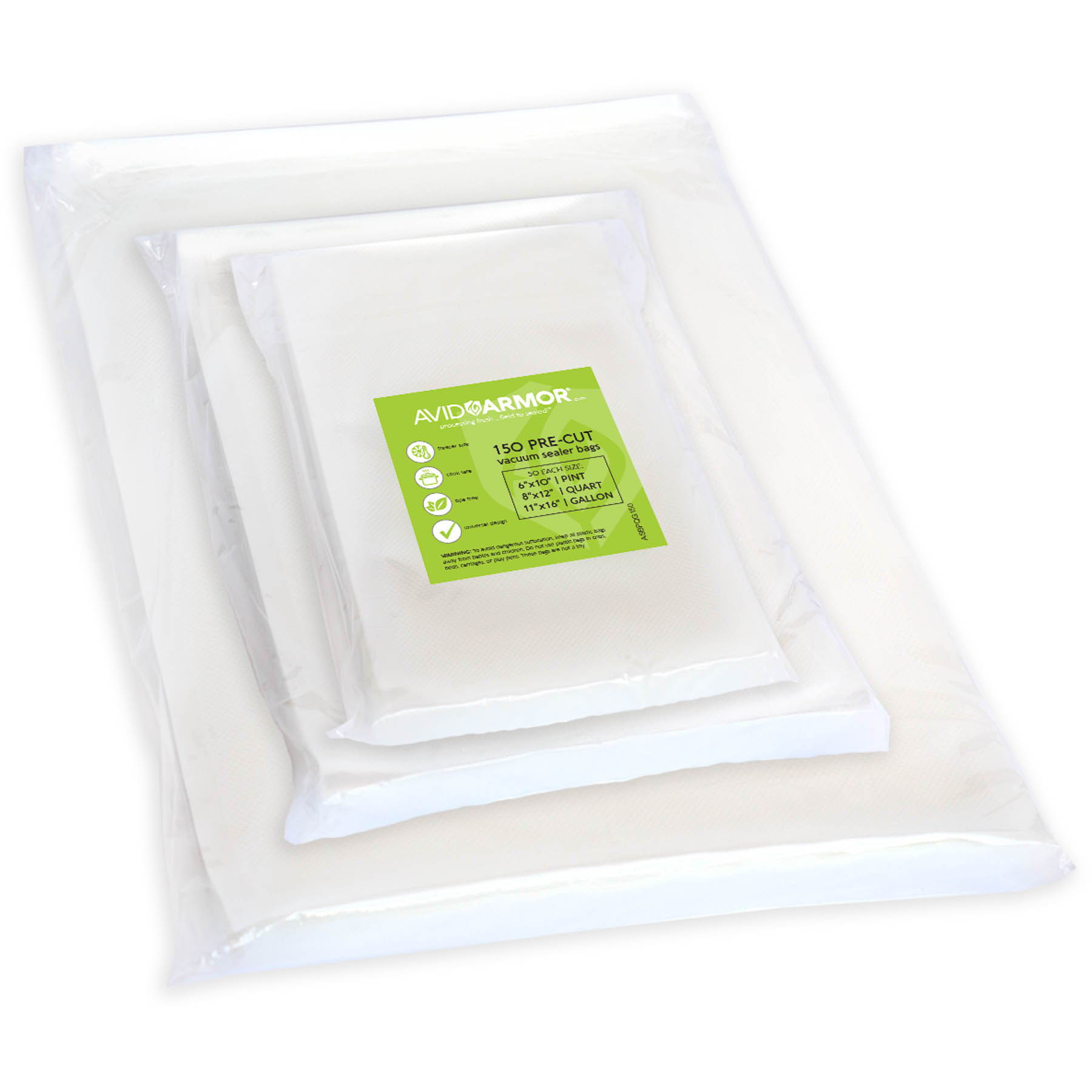 100-Pack 8x12 Inch Vacuum Sealer Bags - 4mil Embossed, Compatible With FoodSaver, Clear