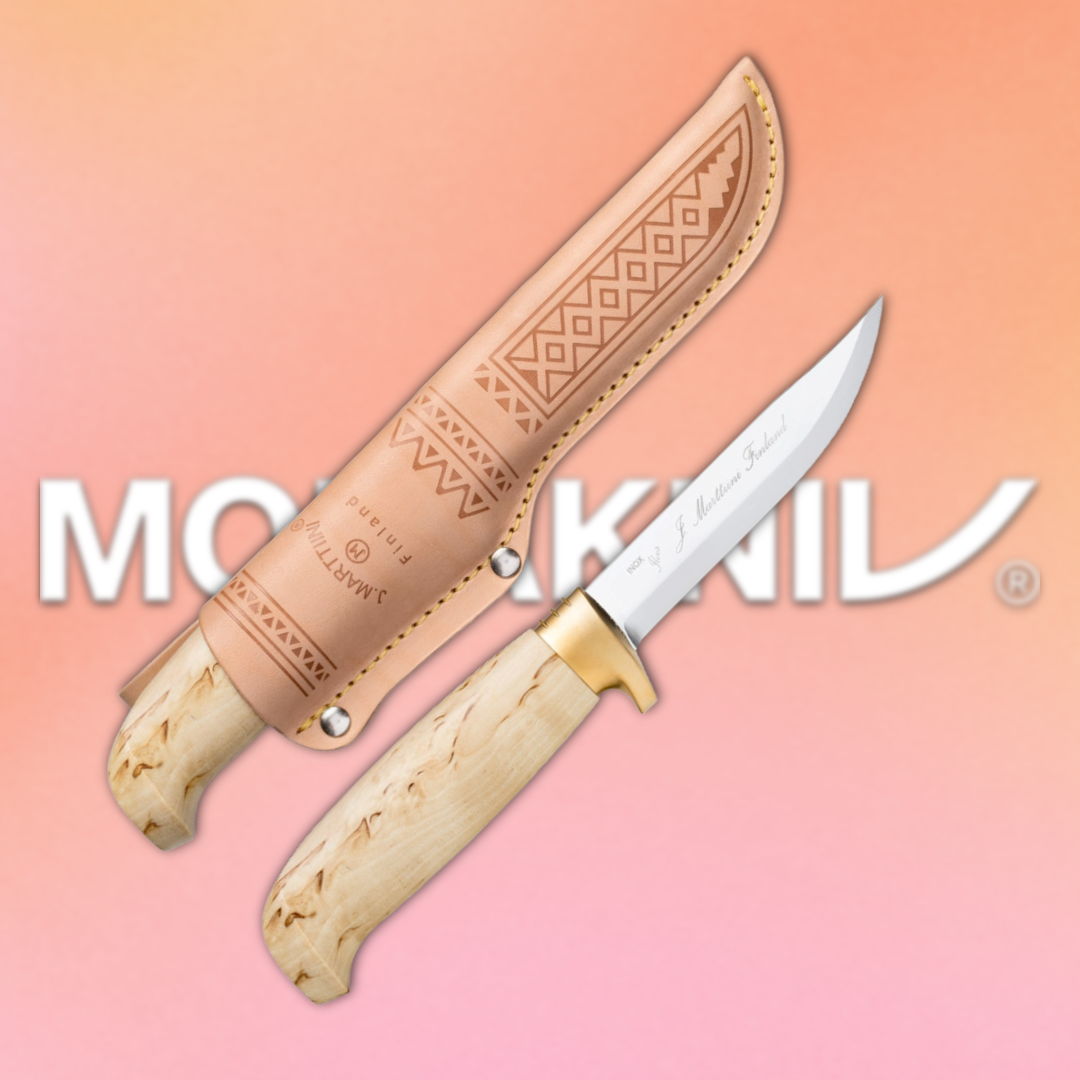 A knife with a decorative handle and a leather sheath.