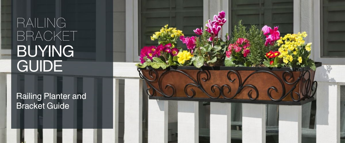 Buying guide for railing brackets with flower planter.