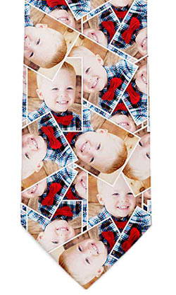 Necktie with a photo of child in different directions