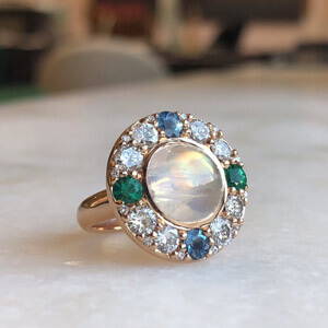 family jewelry ring - moonstone 