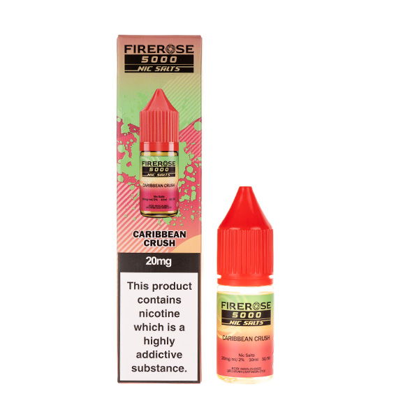 Elux Firerose5000 Caribbean Crush E-liquid bottle and packaging labeled 