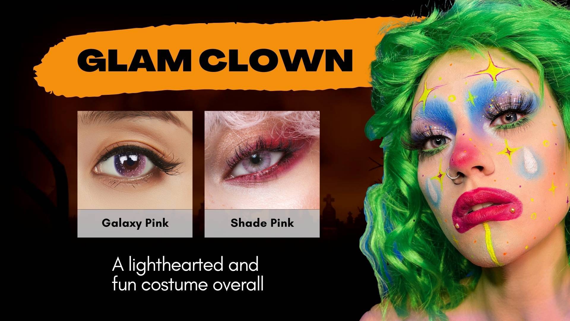 Glam Clown Halloween Look Color Contact Lenses
