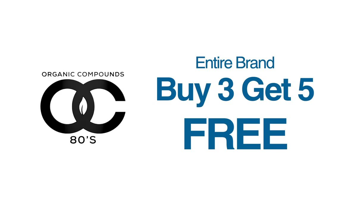 Logo and promotion: Buy 3 Get 5 Free on entire brand.