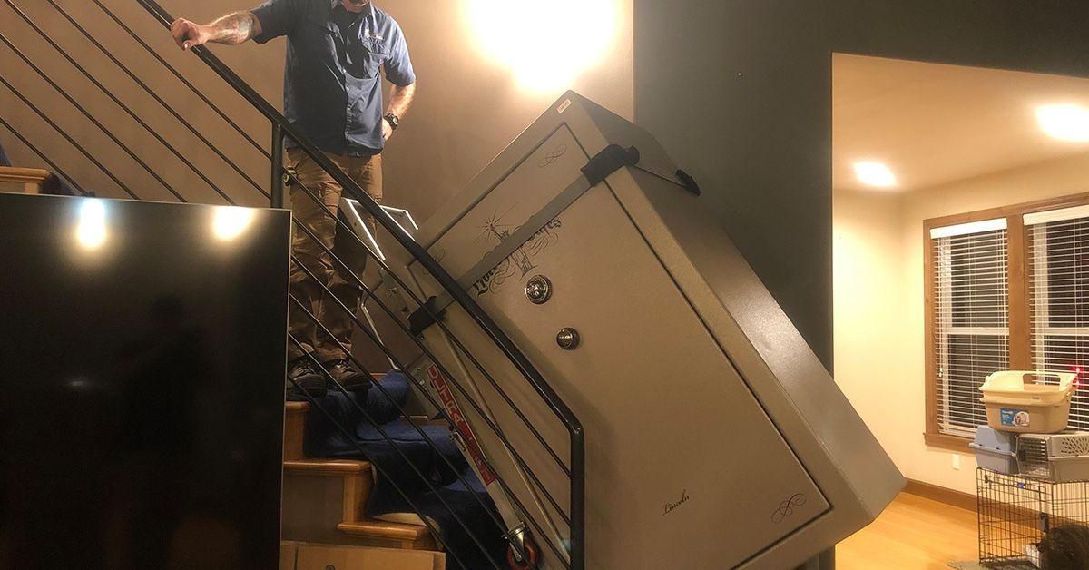 Liberty Lincoln 50 at the base of stairs