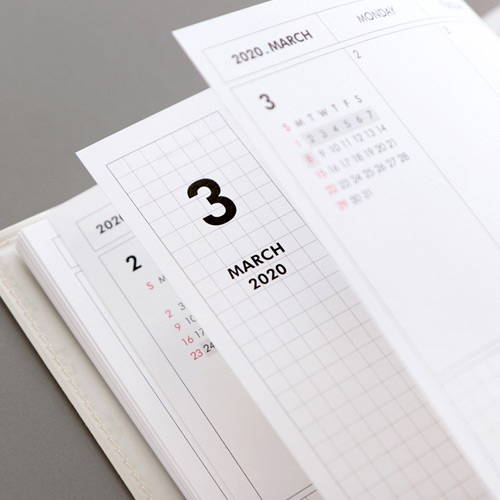 100gsm paper - 2020 Simple medium dated weekly planner scheduler