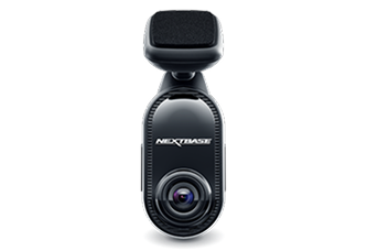 Dashboard camera with a lens and microphone attachment.