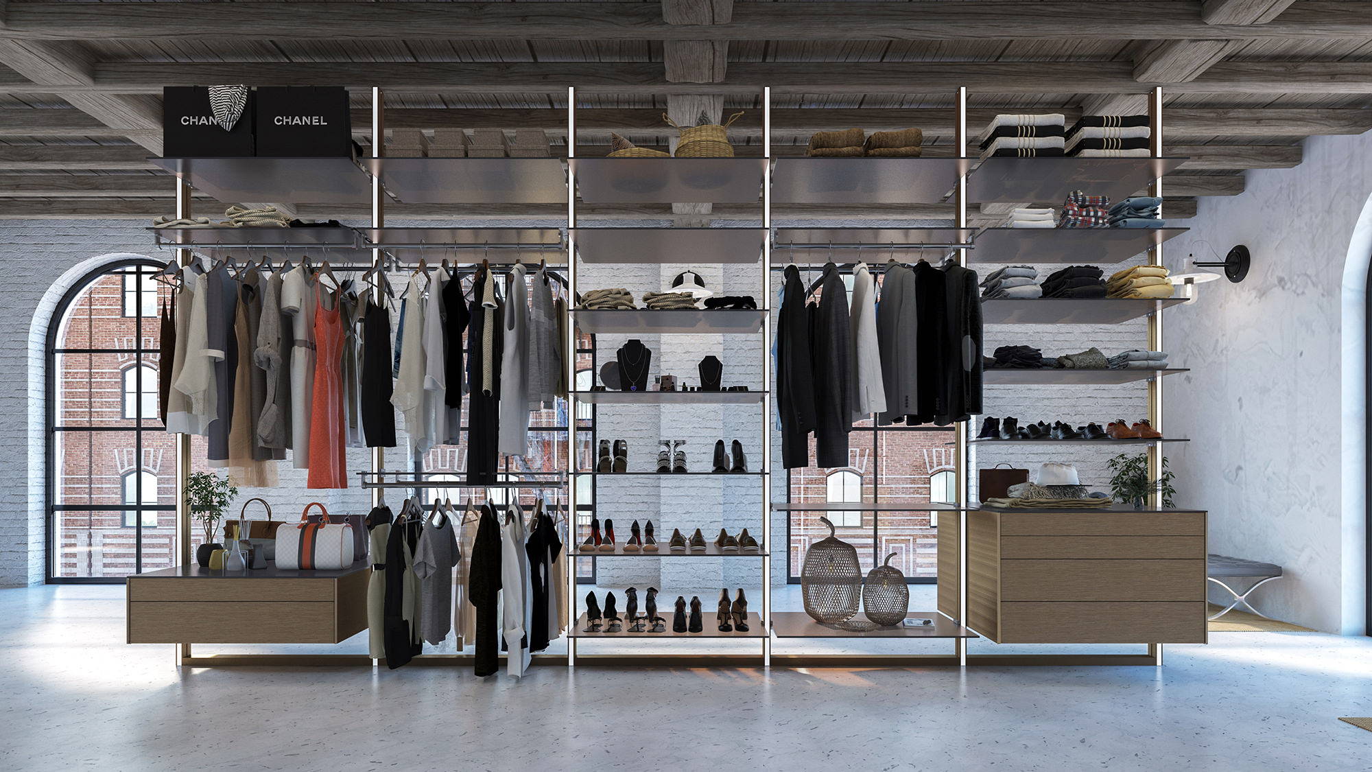 Dress Wall Modular Walk In Closet System Portapivot