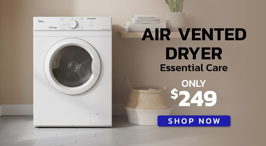 Air vented dryer with a price tag of $249, promoting essential care.