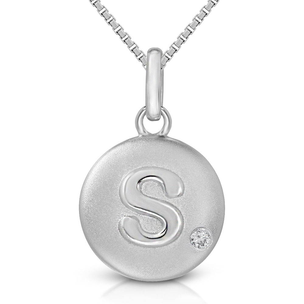 Pure at Birth letter S pendant with greek box necklace