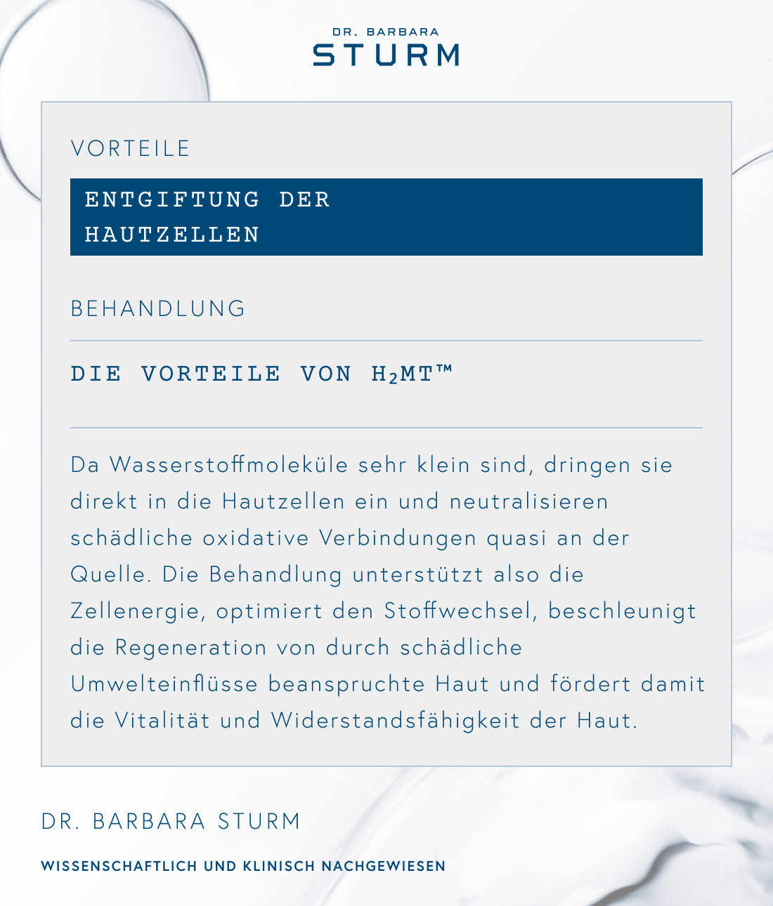 Text about skin cell benefits and treatment by Dr. Barbara Sturm.