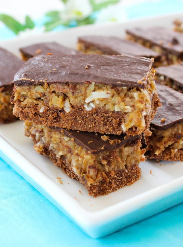 vegan german chocolate cake bars