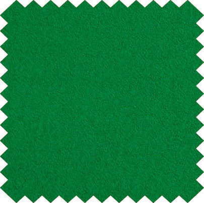 Swatch of green fabric with a zigzag edge.