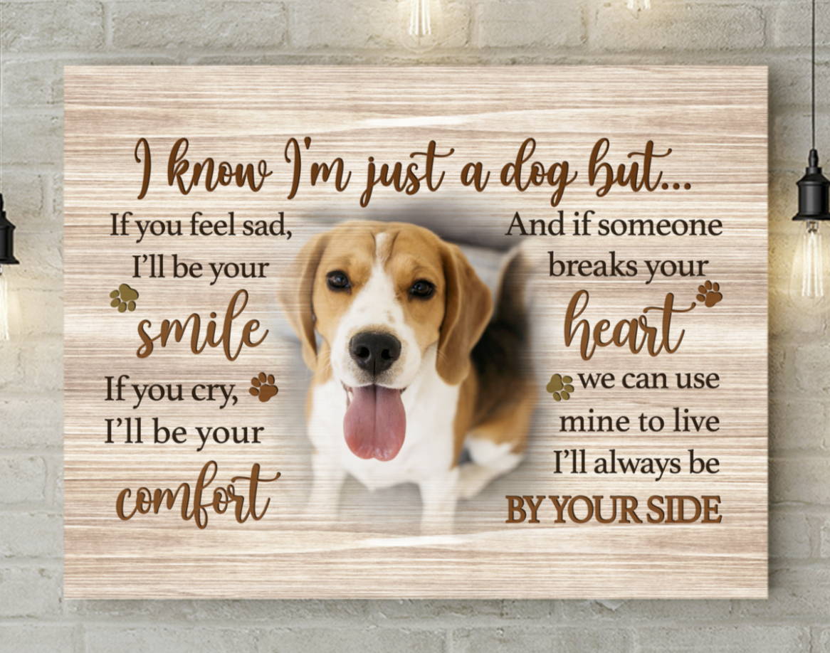 i'm just a dog personalized beagle canvas