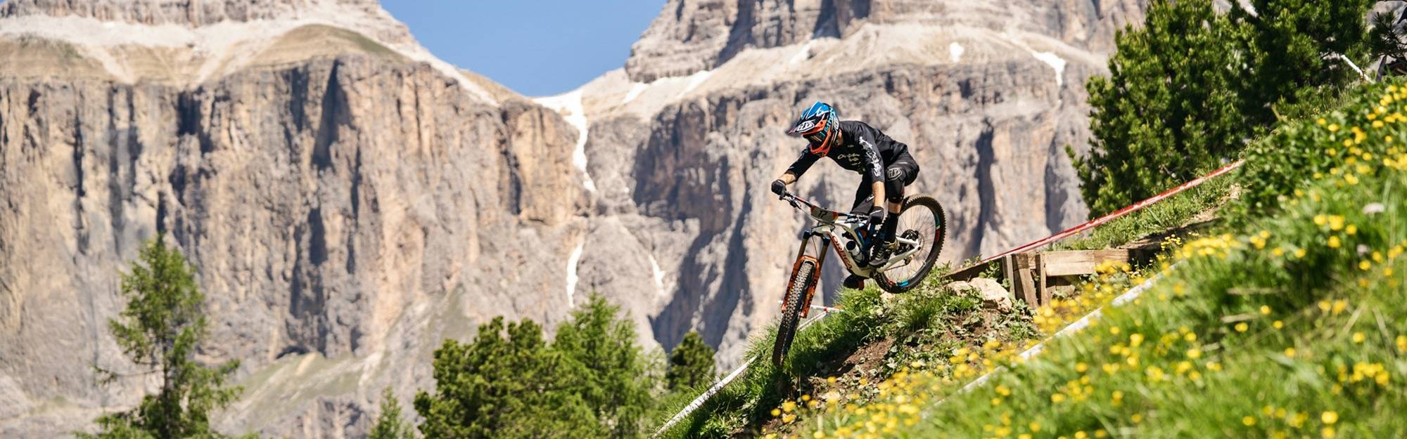 Downhill riding on Orbea mountain bikes.