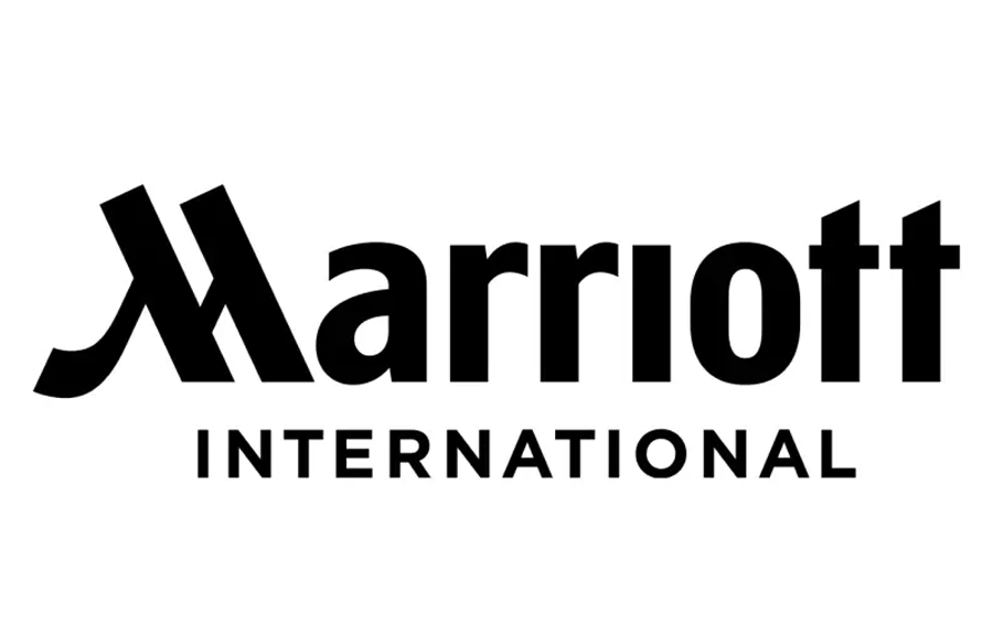 Marriott International logo with stylized text.