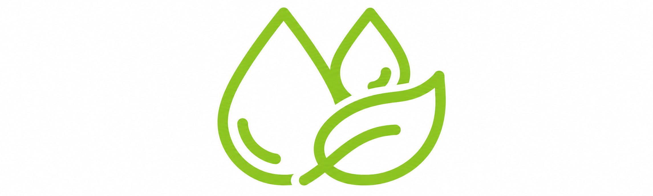 Green leaves and water droplets symbolizing nature and freshness.