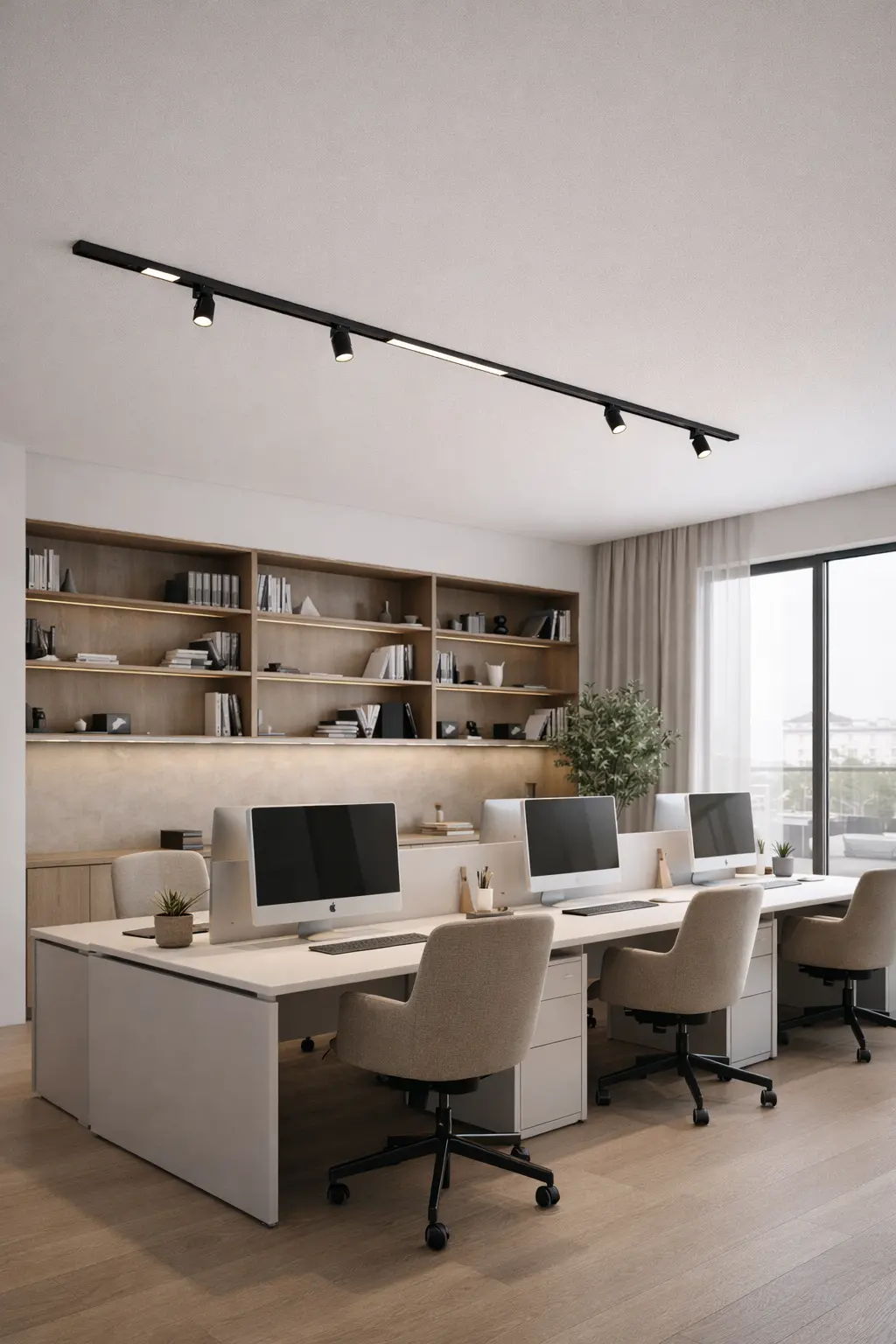Sistema magnetico 48V installato in ufficio per illuminazione professionale GISLED