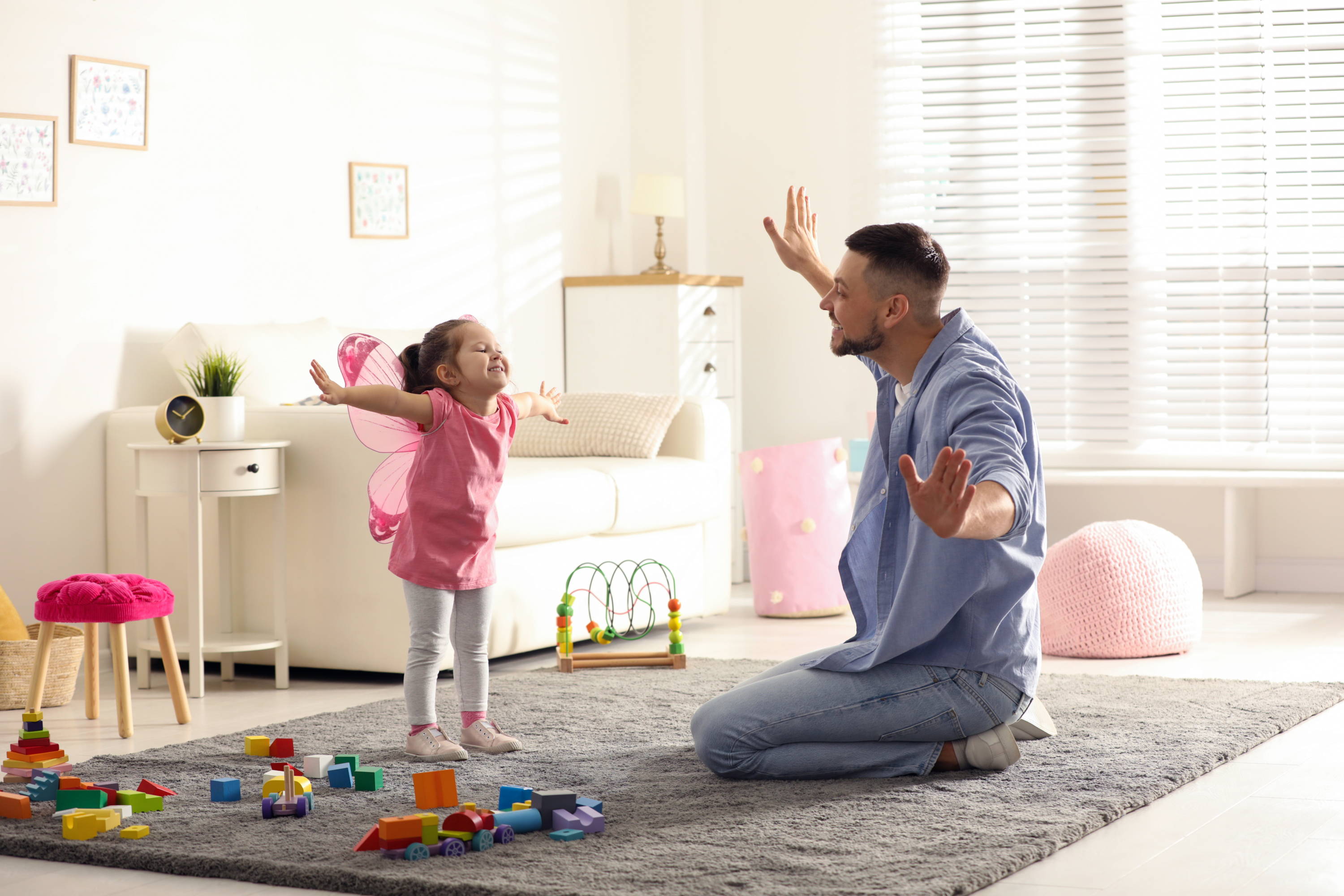 Daughter and dad playing. Moving. Sensory activities. After school. Transitions. Focus. Support focus. Snacks to that support focus. Autism. ASD. Sensory processing disorder. ADHD. ADD. 