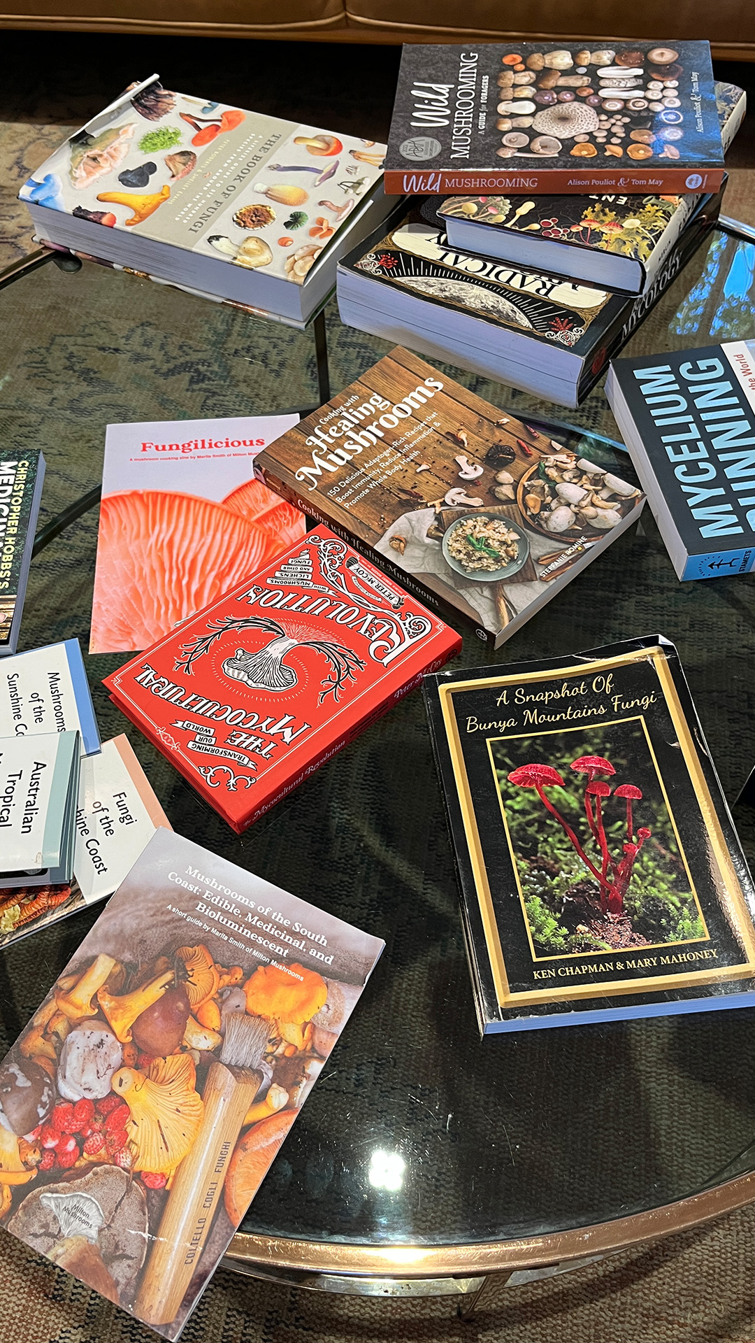a selection on mushroom books to browse