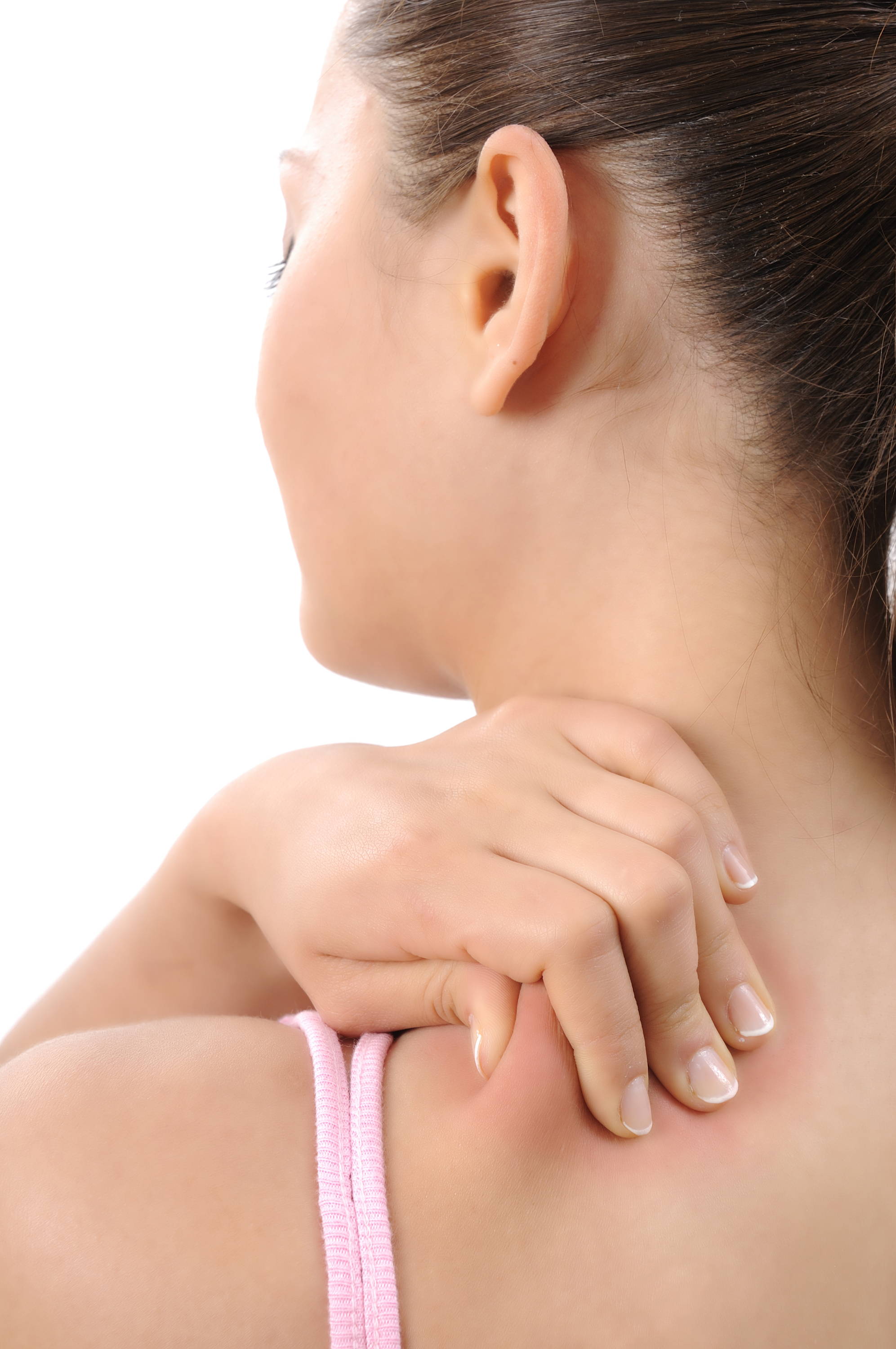 woman holding neck because of neck pain