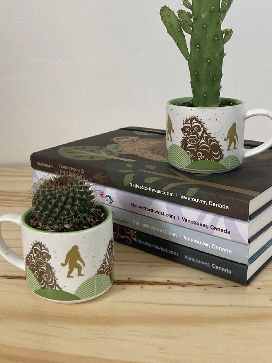Sasquatch Ceramic Espresso Mugs by Francis Horne Sr., Coast Salish