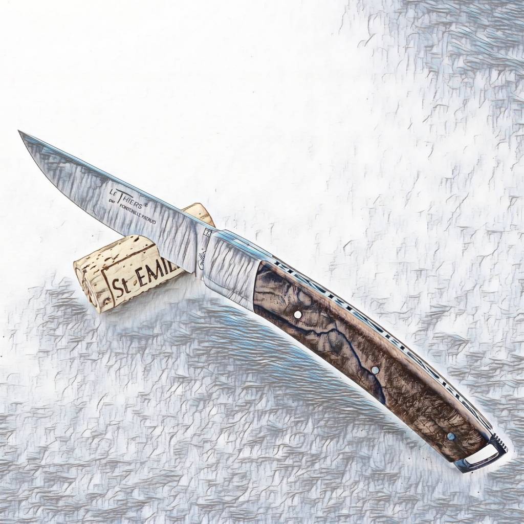 a digital art retention of a le thiers nature pocket knife walnut handle