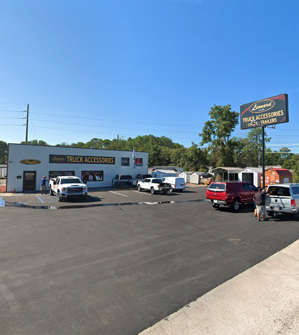 Store front of Leonard Buildings & Truck Accessories, Columbia, SC