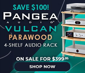 Save $100 on the Pangea Audio Vulcan Parawood 4-shelf rack!