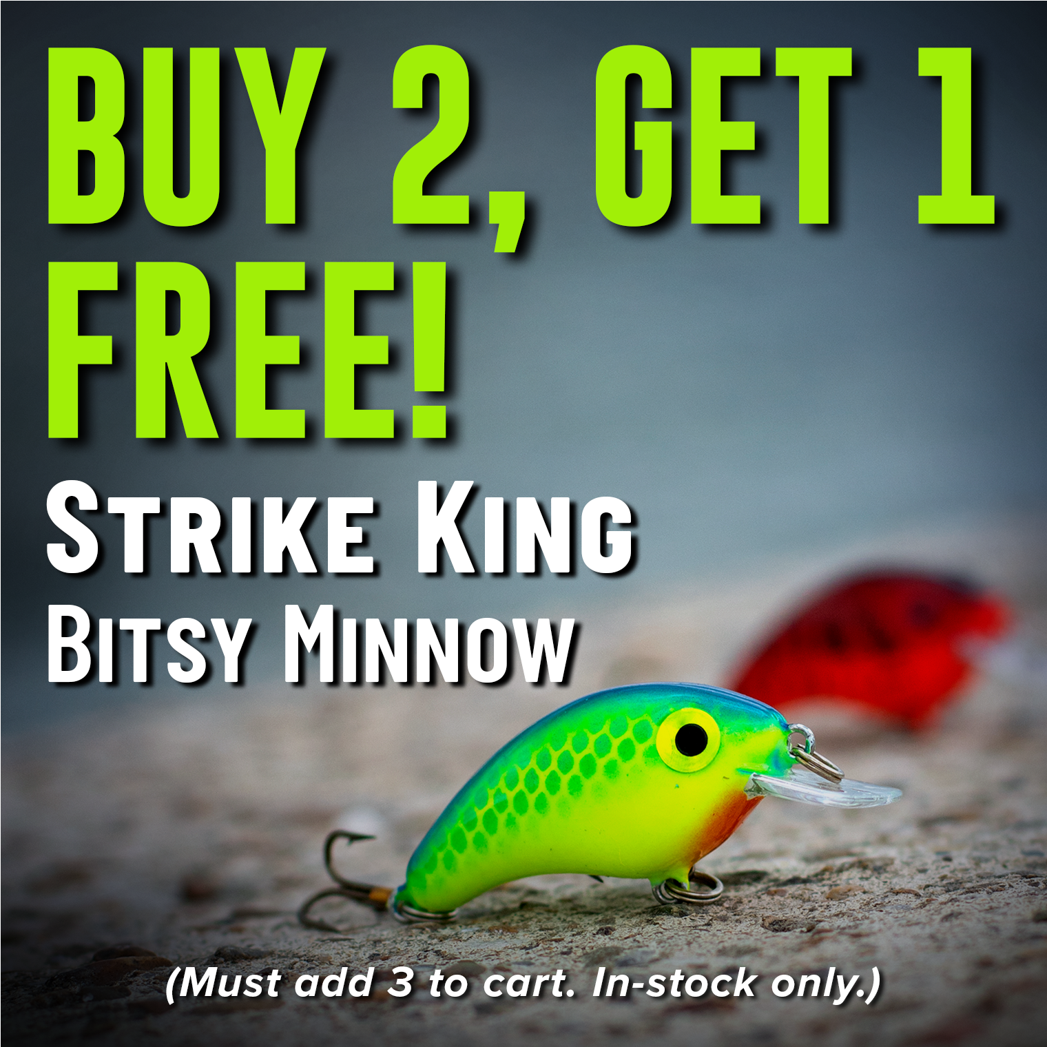 Buy 2, Get 1 Free! Strike King Bitsy Minnow (Must add 3 to cart. In-stock only.)