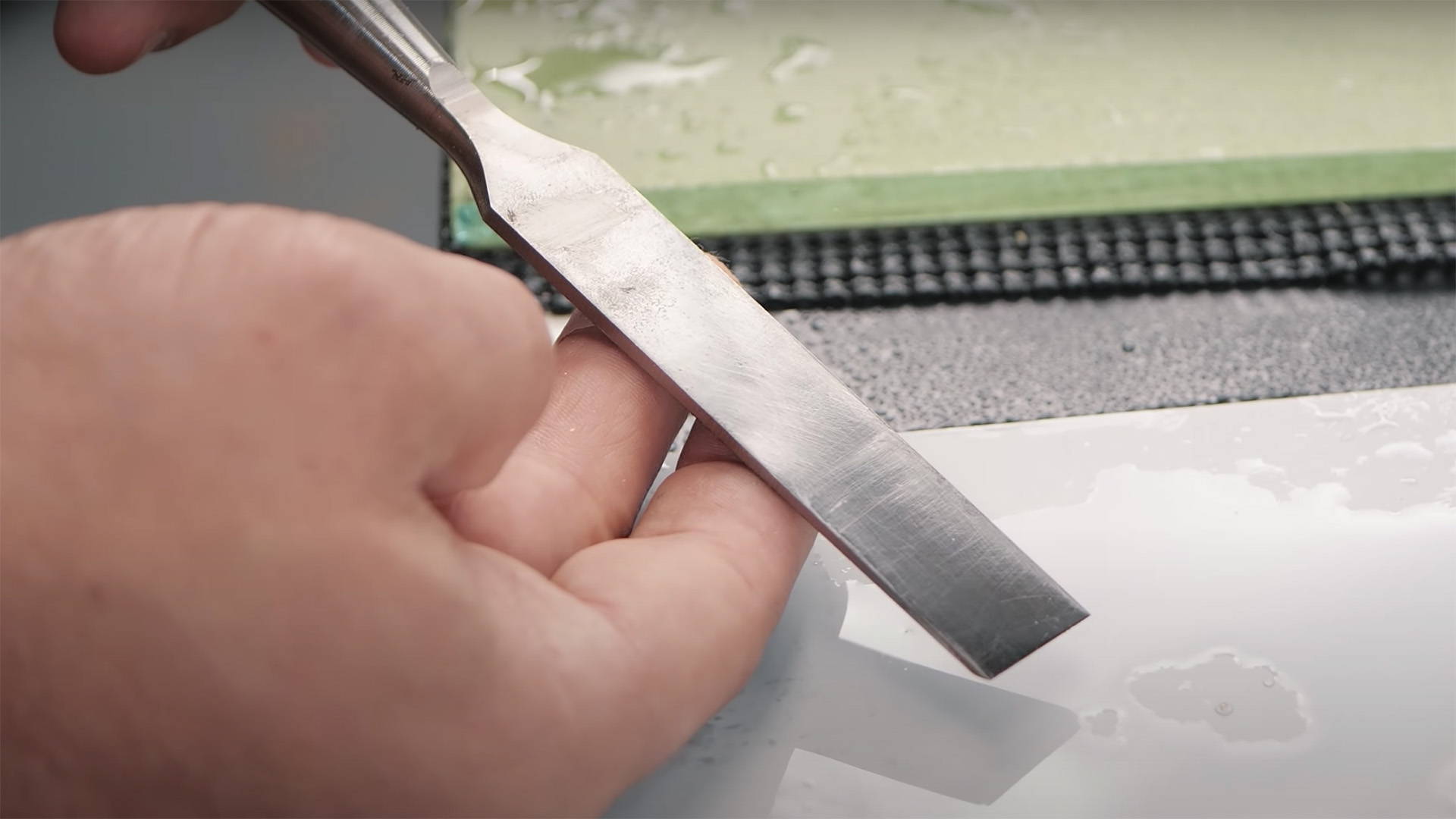 sharpening a chisel