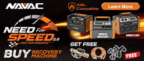 The NAVAC Need for Speed 2.0 recovery machine promotion is here. Choose 2 free gifts with purchase of A2L recovery unit.