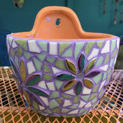 Mosaic planter by Rachael Sitters