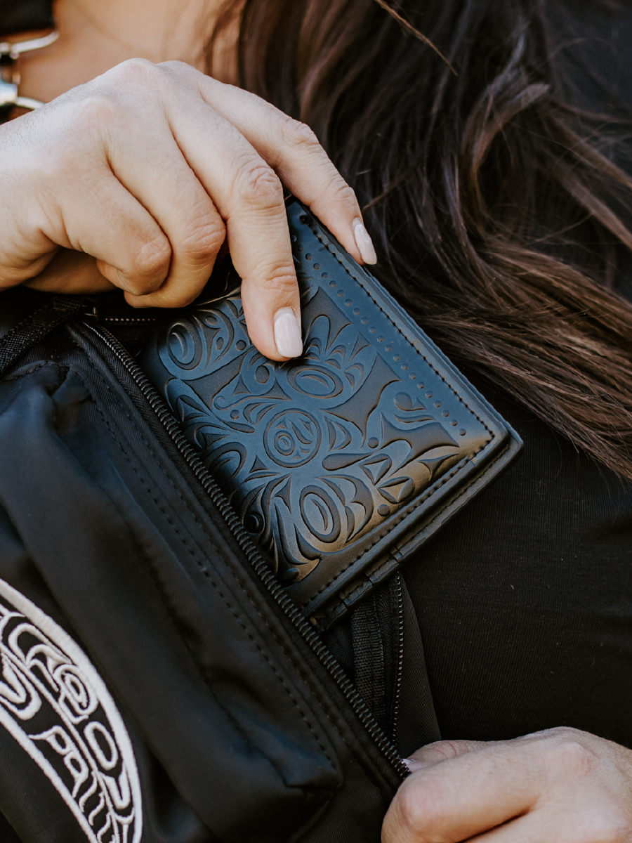 Raven Box Leather Embossed Wallet by Allan Weir