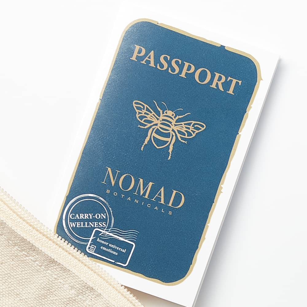 Nomad Botanicals Passport Brochure for Carry-on Wellness Collection