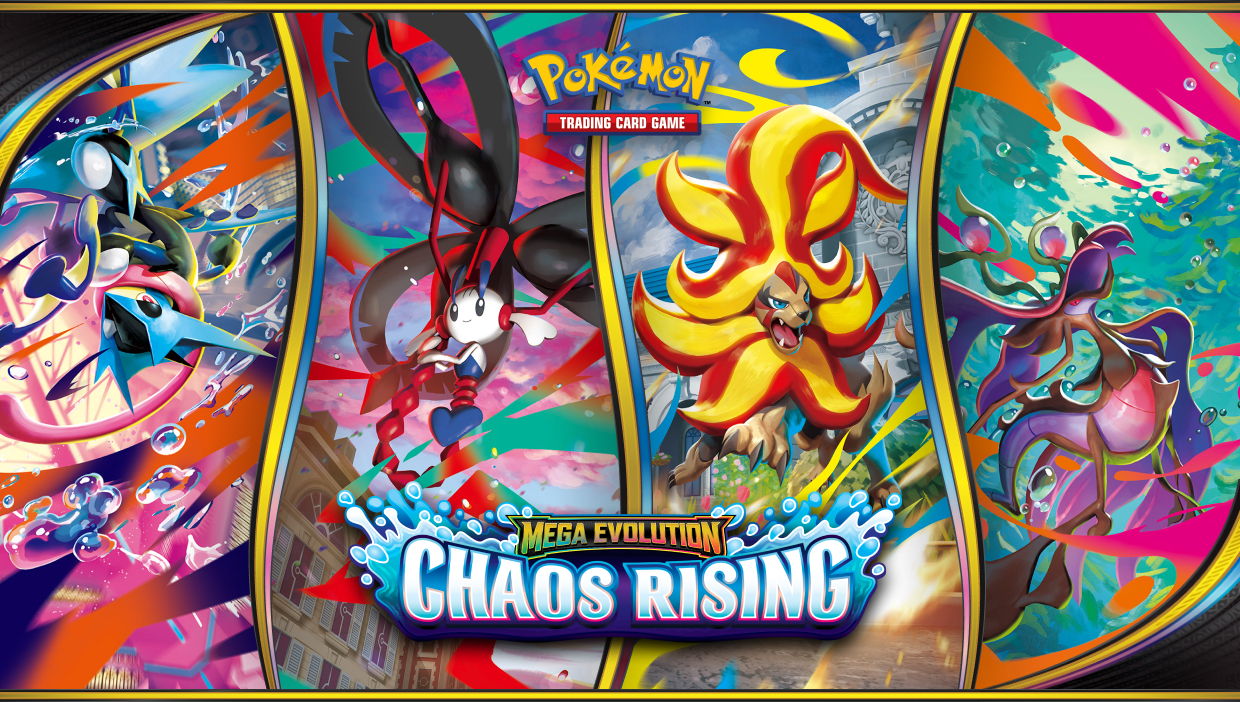 pokemon chaos rising card list, leaks and japanese - Colorful chaotic scene featuring Pokémon characters and 