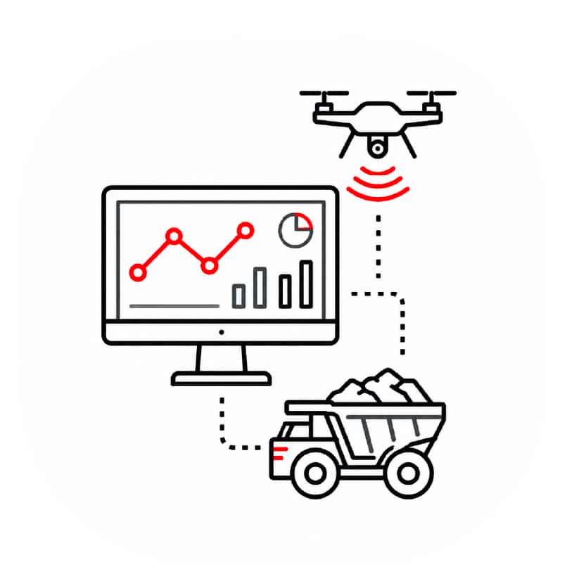 Drone-based mining operation management icon