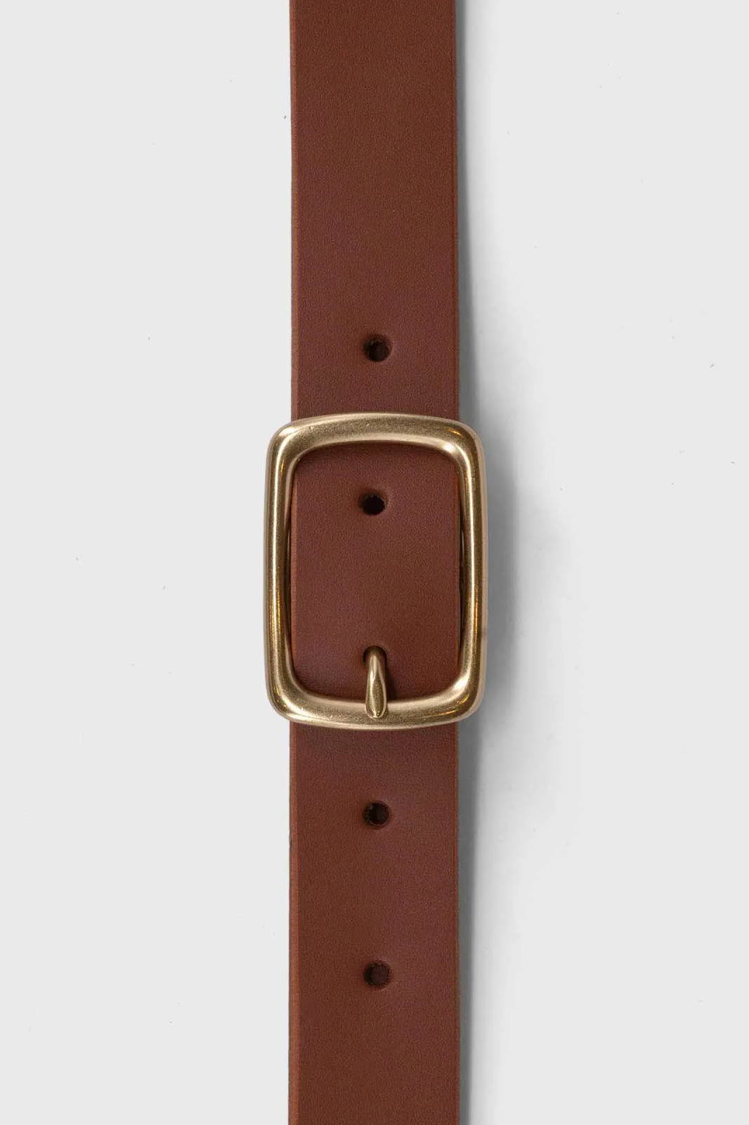 Ceinture en cuir foncé Marron Ata laiton massif