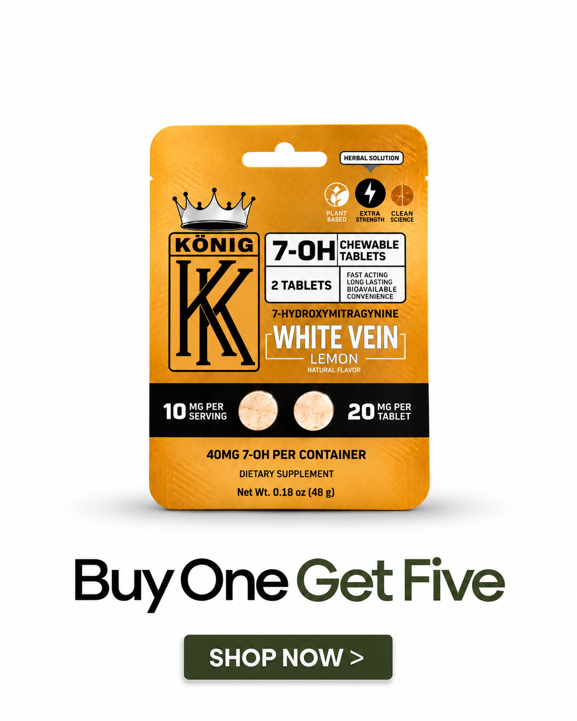 König White Vein supplement pack with promotional offer.