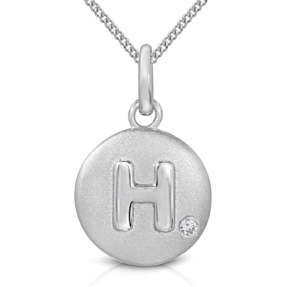 Pure at Birth letter H pendant with curb link necklace
