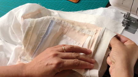 sewing straight without using pins on a sewing machine