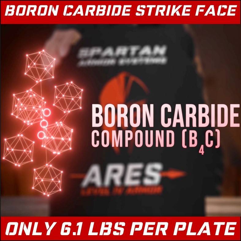 Boron Carbide Strike Face - Only 6.1 Pounds Per Plate
