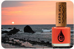 kona sunset non toxic nail polish bottle in the kona sunset
