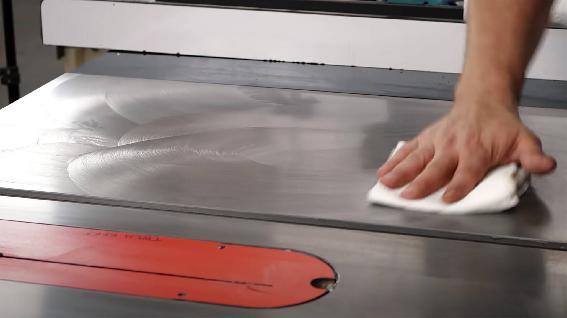 How often to wax a table saw top?