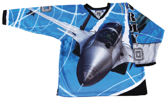 Fighter Jet Hockey Jersey by Jango Sportswear