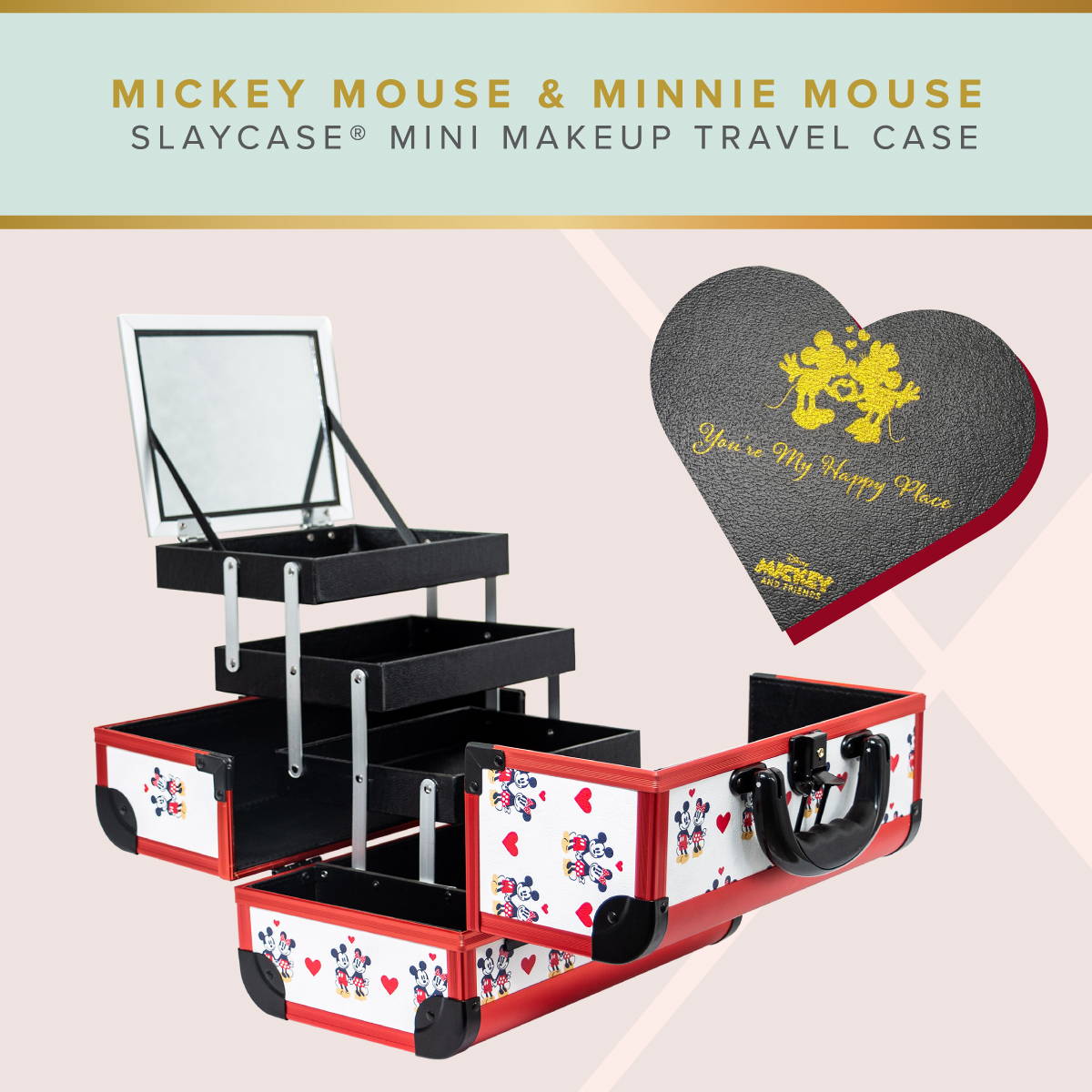 mickey mouse & minnie mouse slaycase mini makeup travel case