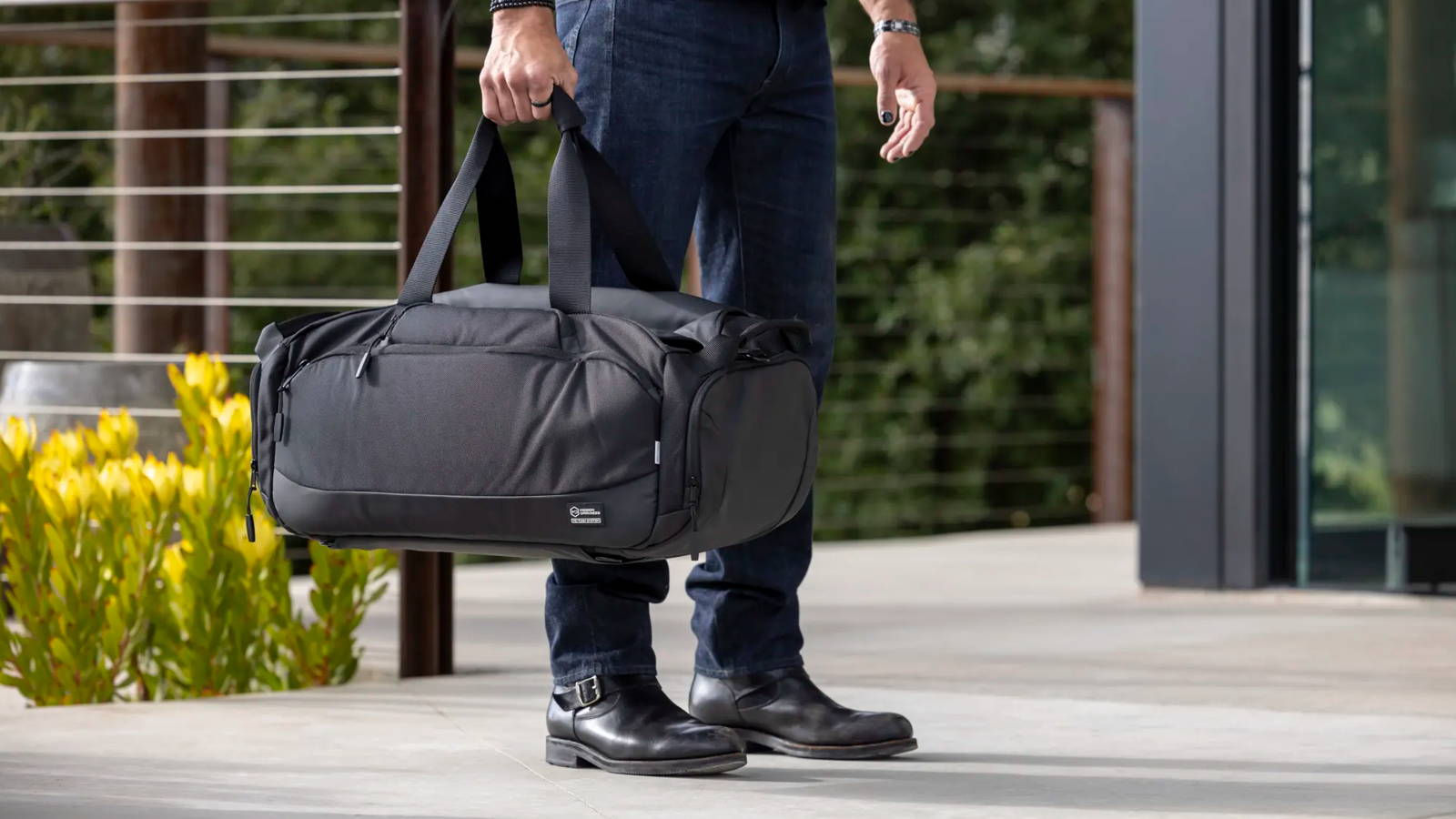 Disconnect Faraday Duffel carried by the padded handles