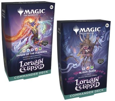 Both Magic: The Gathering Lorwyn Eclipsed Commander decks.