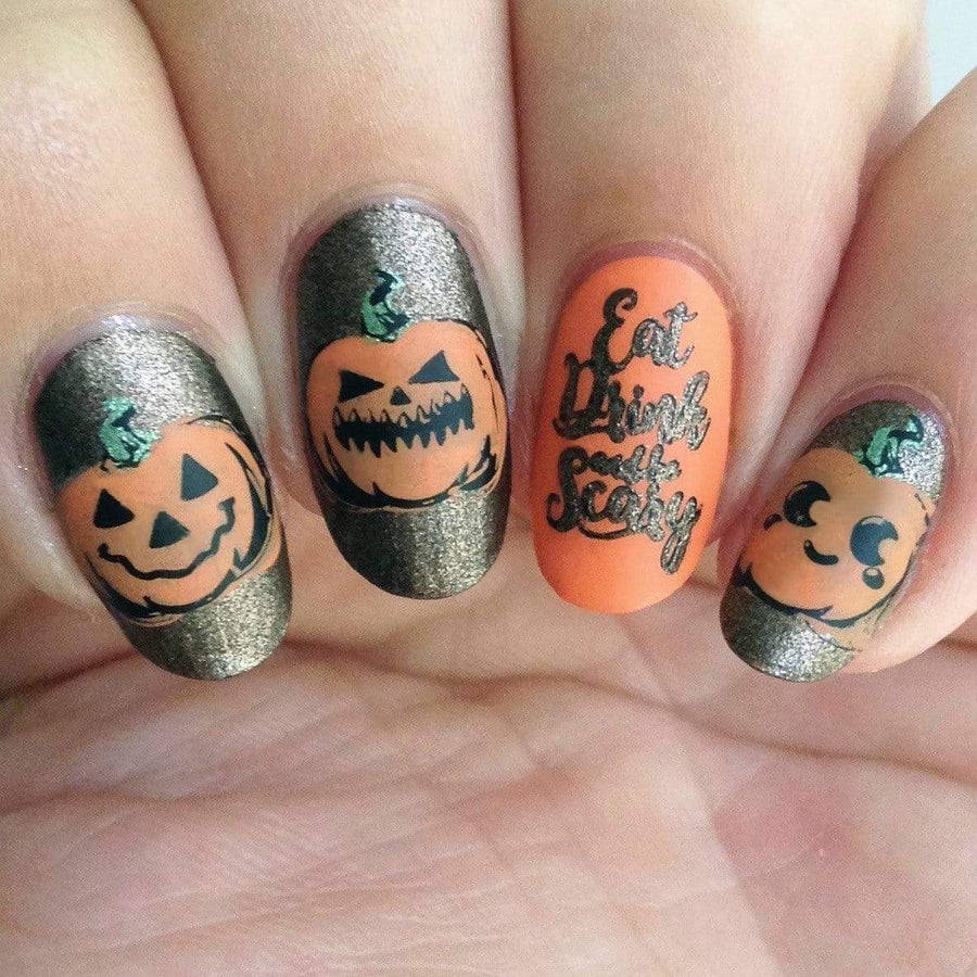 Nail art ideas halloween nail art ideas classic french tip art design pumpkin orange intricate manicure black cats halloween season