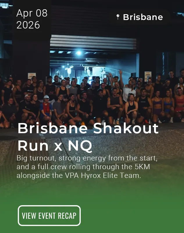 Group photo from the Brisbane Shakout Run event on April 8, 2026.